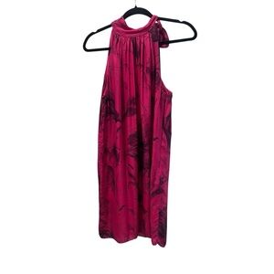 Milly Pink and Black Halterneck Silk ‎ Mini Dress Size 8